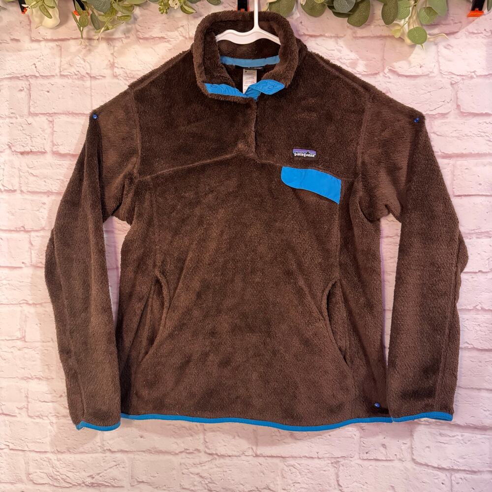 Patagonia women’s XL Brown and blue Fleece pullover Gorpcore Sz